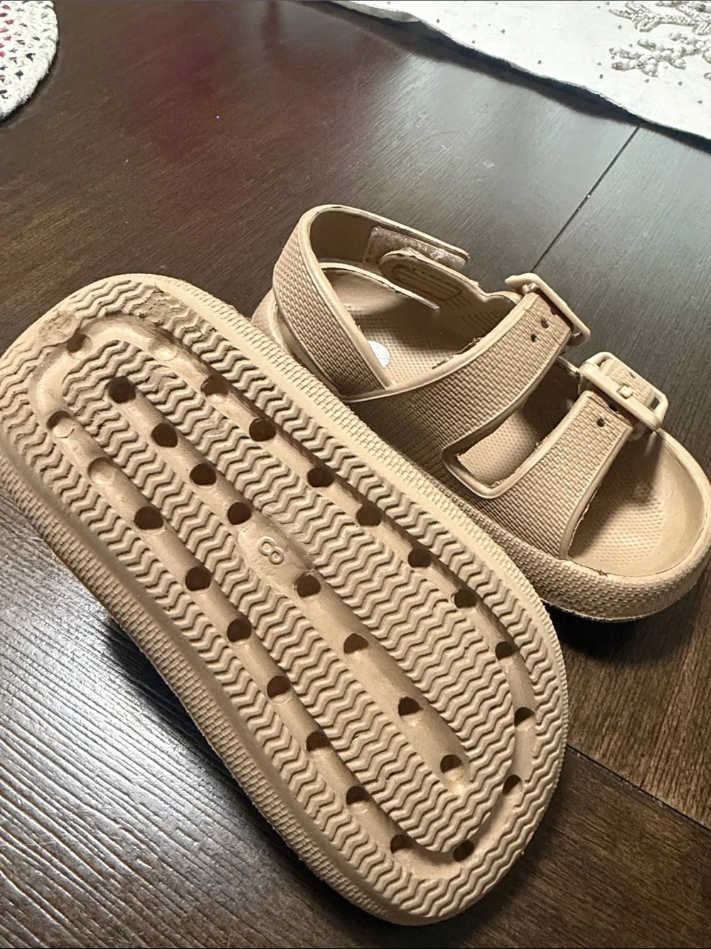 Kids Beige Sandal with Adjustable Buckles